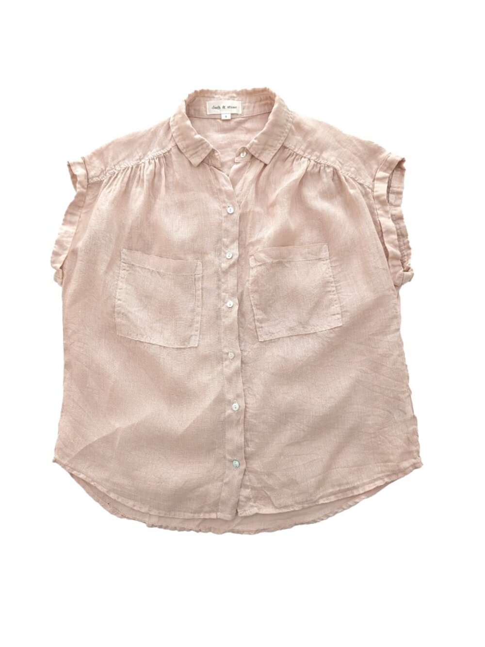 Cloth & stone 100% linen women shirt, pastel pink